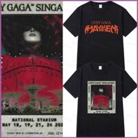 Ht2 Lady Gaga Singapore 2025 tour du lịch thế giới Áo thun mùa hè Mayhem Áo thun ngắn tay TH2