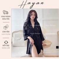 HT202 Áo choàng ngủ sexy tay lỡ gợi cảm, áo choàng lụa sexy gợi cảm HT202