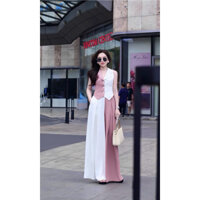 HTB STORE - SÉT MANGO ÁO SÁT NÁCH CỔ VEST QUẦN ỐNG RỘNG 2 SIZE 2 MÀU - ĐI TIỆC ĐI CHƠI ĐI CAFE HẸN HÒ CỰC SANG