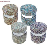Htghtg Airless Cream Bottle Dispenser, Lọ bơm kem dưỡng da có thể đổ lại bằng kim cương giả, Máy bơm đẩy xuống di động sang trọng Hộp đựng mỹ phẩm chống rò rỉ Kem chống nắng