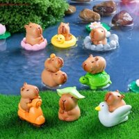 Htghtg Capybara Hình Đồ Chơi, Rùa Đi Tắm Mô Hình Capibara, Trang Trí Bánh Bơi Đi Xe Đạp Dễ Thương Capybara Động Vật Nhân Vật Trang Trí Bàn Làm Việc