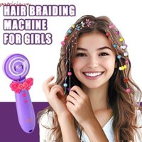 Htghtg Dụng cụ uốn tóc tự động, Dụng cụ uốn tóc bằng điện cầm tay cuộn xoắn, Đồ chơi làm tóc Sáng tạo DIY chạy bằng pin Máy đan tóc cho bé gái