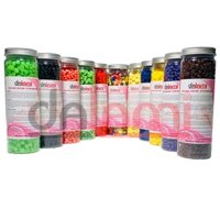 [Hũ 500G] Wax Bean DALAMI Triệt Lông Hiệu Quả tại nhà - tẩy lông nách, lông tay chân - tặng 12 que gỗ, che tên sản phẩm