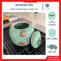 Hũ, Bình đựng trà bằng Sứ men Rạn Giang Tây (cỡ lớn, rất khít)