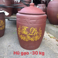 Hũ Bình Thùng đựng gạo Bát Tràng mầu nâu đỏ 30 kg