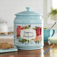 HŨ ĐỰNG BÁNH QUY THE PIONEER WOMAN Happiness Is Homemade Stoneware Cookie Jar 17x19cm