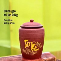 Hũ Đựng Gạo 10Kg Gốm Đất Đỏ Bát Tràng_Chĩnh Đựng Gạo Tài Lộc