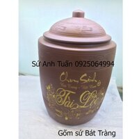 Hũ đựng gạo 10kg gốm sứ bát tràng