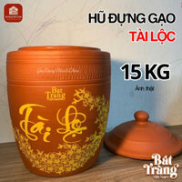 Hũ đựng gạo 15kg Tài Lộc đỏ Bát Tràng hàng cao cấp, thùng đựng gạo, chum gạo, lu gạo, chĩnh gạo, khạp đựng gạo gốm sứ