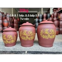 Hũ Đựng Gạo 20Kg Gốm Đất Đỏ Bát Tràng loại 1_Chĩnh Đựng Gạo Tài Lộc