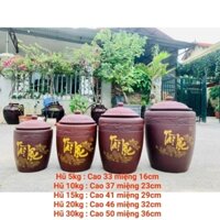 Hũ Đựng Gạo 30Kg Gốm Đất Đỏ Bát Tràng loại 1 _ Chum Đựng Gạo Tài Lộc