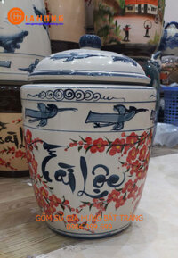 Hũ đựng gạo gốm Bát Tràng 15kg