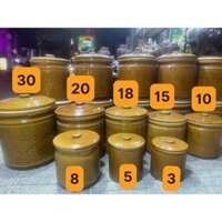 Hũ đựng gạo/ hũ muối dưa Bát Tràng VN đựng từ 3Lit-30Lit[Vì số Lít và số KG chênh lệch nhau.Nếu đựng gạo tăng lên 1 SIZE