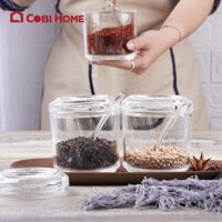 hũ đựng gia vị, lọ đựng gia vị bằng nhựa màu trắng trong cao cấp - nhiều lựa chọn - 376043