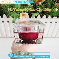 Hủ Đựng Kem Body Vuông Đỏ 100g Cao Cấp