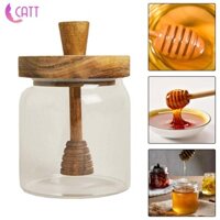 Hũ Đựng Mật Ong Bằng Thủy Tinh Có Nắp Đậy Và Gỗ Tiện Dụng Cho Văn Phòng / Tiệc Cưới