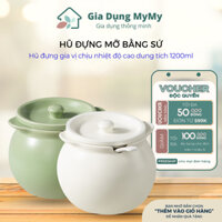 Hũ đựng mỡ bằng sứ, hũ đựng gia vị chịu nhiệt độ cao sang trọng nhiều màu dung tích 1200ml