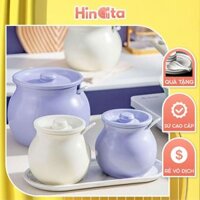 Hũ đựng mỡ bằng sứ nhiều màu, hũ đựng gia vị chịu nhiệt độ cao, hũ gốm đựng mỡ xinh xắn