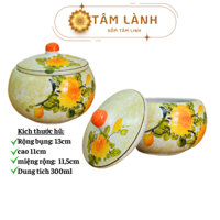 Hũ đựng mỡ gốm sứ Bát Tràng,hũ đựng muối, hũ đựng mứt,hũ đựng bánh kẹo Tâm Lành
