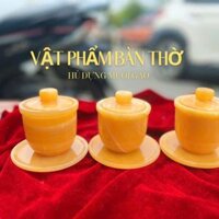 Hũ Đựng Muối Gạo Đá Ngọc Hoàng Long - Vật phẩm bàn thờ cao cấp