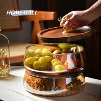 HŨ ĐỰNG MỨT, BÁNH KẸO THỦY TINH NẮP GỖ HÌNH NAI SANG TRỌNG TRANG TRÍ SIÊU ĐẸP - LP257