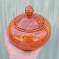 Hũ đựng mứt, hạt dưa ngày Tết bằng gỗ hương tự nhiên nguyên khối siêu chất