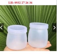 Hũ đựng sữa chua nhựa HDPE zin 100 100ml-160ml có kèm nắp - Hũ sữa chua trắng,110ml