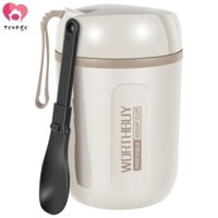 Hũ Đựng Thức Ăn Cách Nhiệt 600ml / 20oz / 20oz Chống Rò Rỉ Có Muỗng Gấp Gọn Tiện Dụng shopskc9064