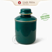 Hũ đựng trà bằng sứ Bát Tràng - bình đựng chè, phụ kiện bộ ấm chè quà tặng Tết ý nghĩa