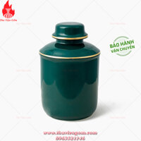 Hũ đựng trà bằng sứ Bát Tràng - bình đựng chè, phụ kiện bộ ấm chè quà tặng Tết ý nghĩa