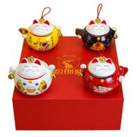 Hũ Đựng Trà, Kẹo Mứt Hình Mèo Thần Tài