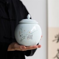 Hũ đựng trà Sứ Mai Hoa Bạch Ngọc 390ml