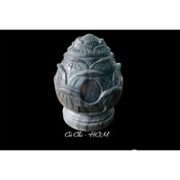 Hũ đựng tro cốt hình hoa sen đá Vân đen tự nhiên - cao 25cm