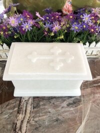 Hủ đưng tro cốt thiên chúa giáo đá cẩm thạch trắng