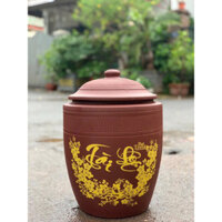Hũ gạo Tài Lộc 5kg, Hũ gạo, Chĩnh đựng gạo Tài Lộc, Chum gốm đựng gạo, chum gạo Phong Thuỷ Thùng đựng gạo Bát Tràng GSXN