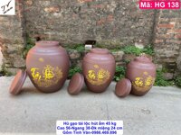 Hũ gạo tài lộc phong thủy 45 kg, có 2 nắp kín, mã HG138, cao 50 ngang 36 đk miệng 22 cm, chất liệu gốm tử sa ko men, hút ẩm, giữ khô gạo, làm mát gạo, chống mối mọt, giữ gạo luôn tươi ngon, khạp đựng gạo, chum sành đựng gạo, gốm sứ bát tràng tinh vân