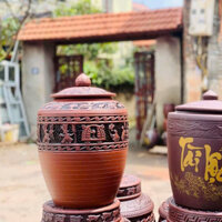 Hũ Gạo Trống Đồng Bát Tràng Cao Cấp, Hũ đựng gạo gốm sứ, Chĩnh đựng gạo trống  - Thùng đựng gạo