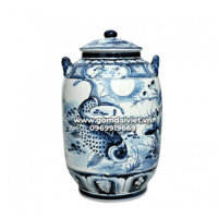 Hũ gạo vò nước vẽ cảnh