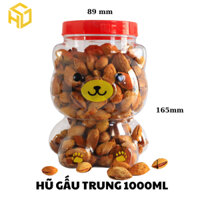 Hũ gấu 1 lít & 2 lít đựng bắp rang bơ, rau câu, bắp, cốm, bánh kẹo - Tem mắt mũi dán sẵn - Giá Sỉ
