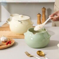 Hũ Gốm Đựng Thực Phẩm Chịu Nhiệt Cao Có Nắp Đậy, Liễn Đựng Gia Vị / Mỡ Heo Cao Cấp Không Chì