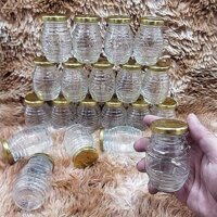 Hũ Làm Sữa Chua Thủy Tinh 100ML (combo 20 cái) mẫu con ong nắp thiếc vàng – Hũ Chưng Yến