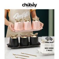 Hũ Lọ Đựng Gia Vị Sứ Kèm Muỗng Thìa Cao Cấp