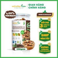 💥Hũ Lớn💥Ngũ Cốc Granola Siêu Hạt NGÔ ĐỒNG FARM MIX 20% Yến Mạch Ngũ Cốc Giảm Cân - Vị Chocolate 500g