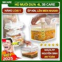Hũ muối dưa cà 3B Care G6 4L nén ép thực phẩm giúp lên men đều và ngon, hộp muối dưa cà nhựa nguyên sinh kín khí an toàn