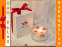 Hũ nến thơm hình bánh kem dâu tây làm quà tặng ý nghĩa