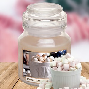 Hũ nến thơm tinh dầu Bartek Christmas Marshmallows 130g QT06652 - kẹo dẻo vani