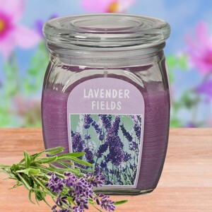 Hũ nến thơm tinh dầu Bolsius Lavender Fields 305g QT024366 - cánh đồng oải hương