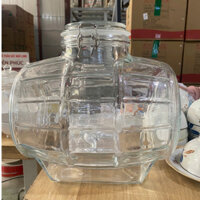 Hũ Ngâm Rượu,Bình Ngâm Rượu Thủy Tinh Dáng Thùng Gỗ 8 LÍT Có Vòi Nắp -  Ron Kín Hơi Thủy Tinh Deli.