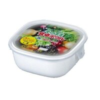 Hũ nhựa dùng trong lò vi sóng màu trắng 410ml Nakaya.