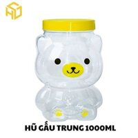 Hũ Nhựa PET Hình Gấu 1000ml – Hũ đựng bắp rang bơ, rau câu, bánh kẹo làm quà tết
